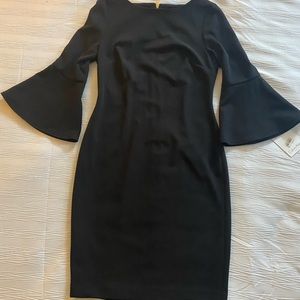 New with tags, flattering Calvin Klein sheath dress with flare sleeves. 6petite